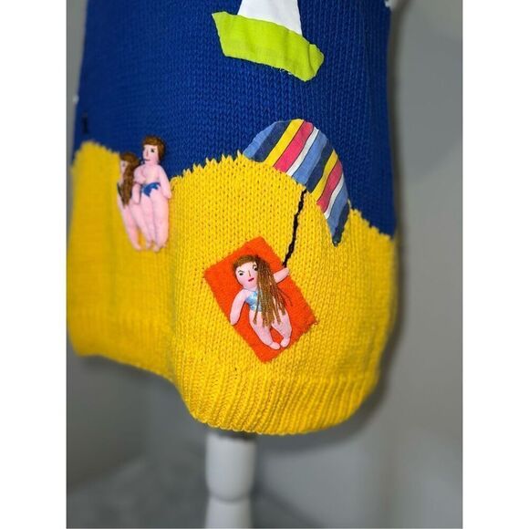 VINTAGE Crochet Short Sleeve Knit 3D Sweater - Picture 4 of 10